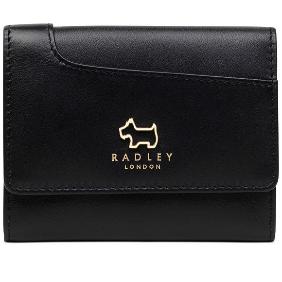 RADLEY LONDON Handbags - Radley London Trifold Purse Wallet. Black/Gold.